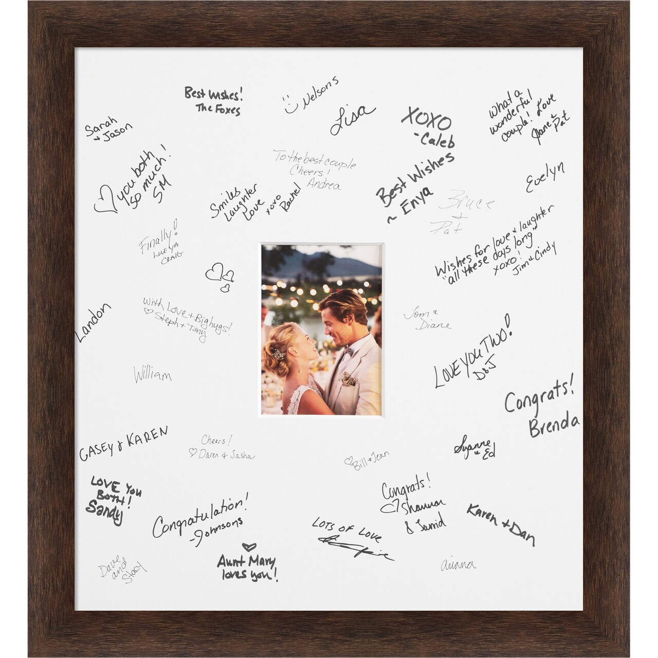 Warm Signature Mat Picture Frame, Photo Frame Wedding Guest Book Alternative, Autograph Picture Mat for Signature Board, Wedding Celebrations Graduations Support Encouragement or Retirement